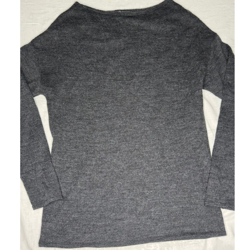 Sarah Pacini Made in Italy Gray Knit Sweater Boat Neck Oversized Women's